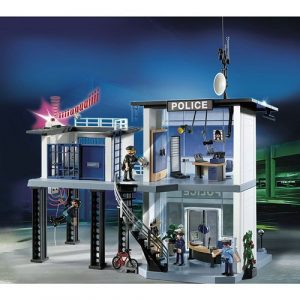Gros Lot Playmobil Police – Commissariat, Véhicules, Personnages, Chiens Et Hélicoptère Vintage